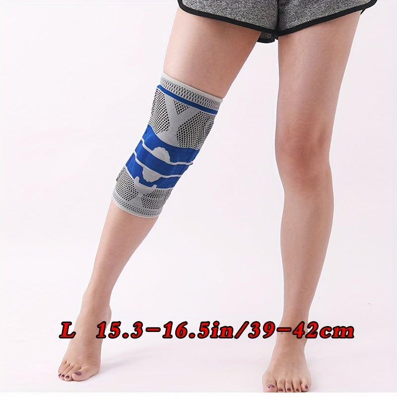 Silicone Spring Full Knee Protector With Strong Support On The Inner Side Of The Patella, Compression Meniscus Protection, Sports Pad, Suitable For Running, Mountaineering, Cycling, Basketball, And Other Sports - MVP Sports Wear & Gear