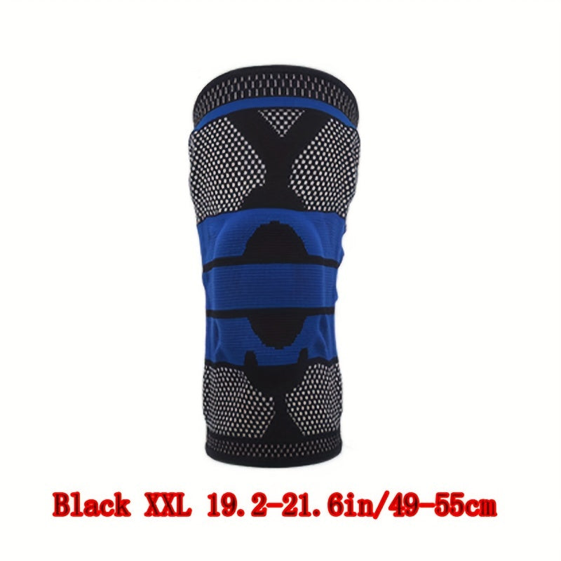 Silicone Spring Full Knee Protector With Strong Support On The Inner Side Of The Patella, Compression Meniscus Protection, Sports Pad, Suitable For Running, Mountaineering, Cycling, Basketball, And Other Sports - MVP Sports Wear & Gear