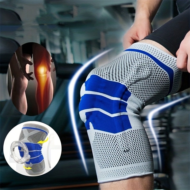 Silicone Spring Full Knee Protector With Strong Support On The Inner Side Of The Patella, Compression Meniscus Protection, Sports Pad, Suitable For Running, Mountaineering, Cycling, Basketball, And Other Sports MVP Sports Wear & Gear