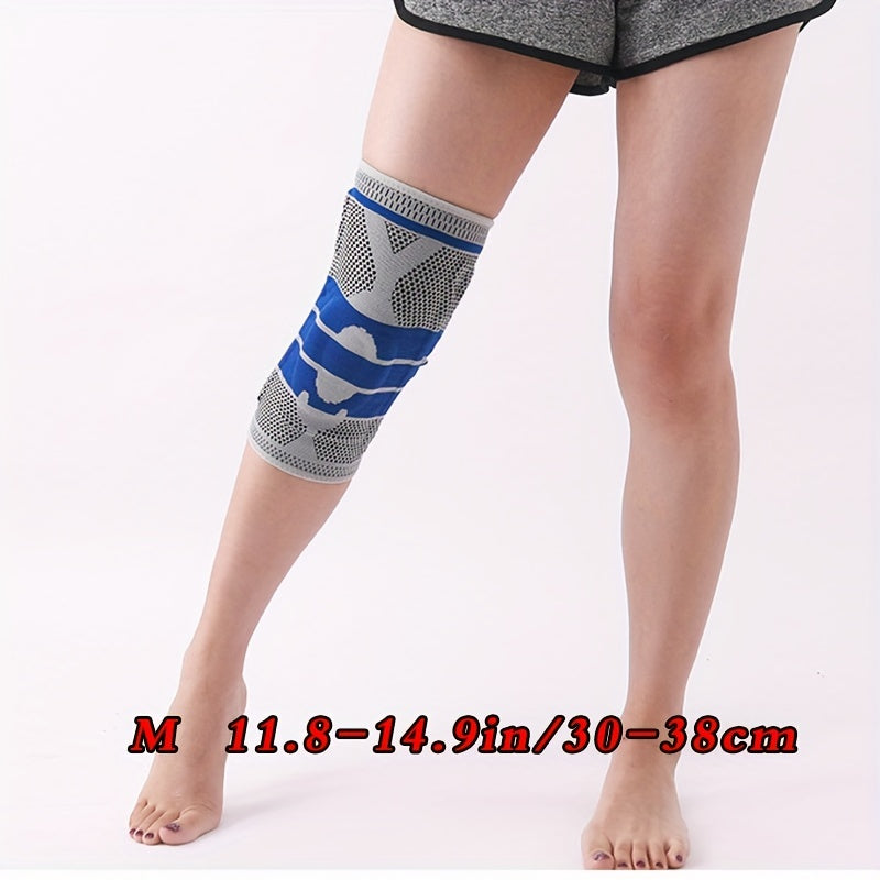 Silicone Spring Full Knee Protector With Strong Support On The Inner Side Of The Patella, Compression Meniscus Protection, Sports Pad, Suitable For Running, Mountaineering, Cycling, Basketball, And Other Sports MVP Sports Wear & Gear