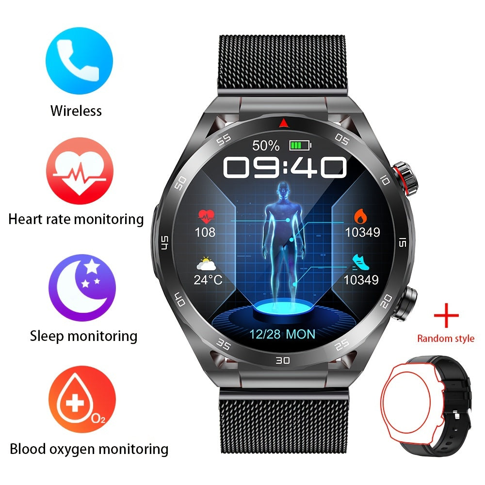 Smart Watch With ECG Electrocardiogram, Wireless Call, Non-invasive Blood Sugar Measurement, HRV, AI Medical Diagnosis, Body Temperature, Blood Oxygen, Women's Health, Heart Rate, Blood Pressure, Sleep Monitoring - MVP Sports Wear & Gear