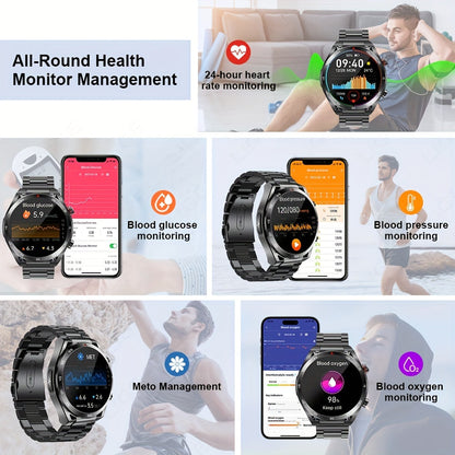 Smart Watch With ECG Electrocardiogram, Wireless Call, Non-invasive Blood Sugar Measurement, HRV, AI Medical Diagnosis, Body Temperature, Blood Oxygen, Women's Health, Heart Rate, Blood Pressure, Sleep Monitoring MVP Sports Wear & Gear