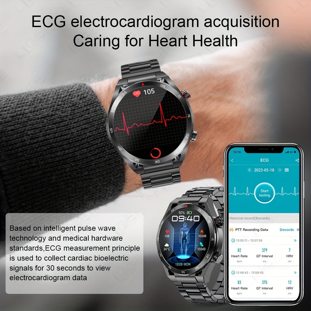 Smart Watch With ECG Electrocardiogram, Wireless Call, Non-invasive Blood Sugar Measurement, HRV, AI Medical Diagnosis, Body Temperature, Blood Oxygen, Women's Health, Heart Rate, Blood Pressure, Sleep Monitoring MVP Sports Wear & Gear