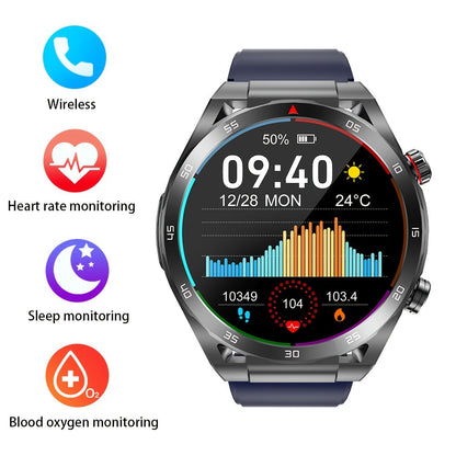 Smart Watch With ECG Electrocardiogram, Wireless Call, Non-invasive Blood Sugar Measurement, HRV, AI Medical Diagnosis, Body Temperature, Blood Oxygen, Women's Health, Heart Rate, Blood Pressure, Sleep Monitoring MVP Sports Wear & Gear