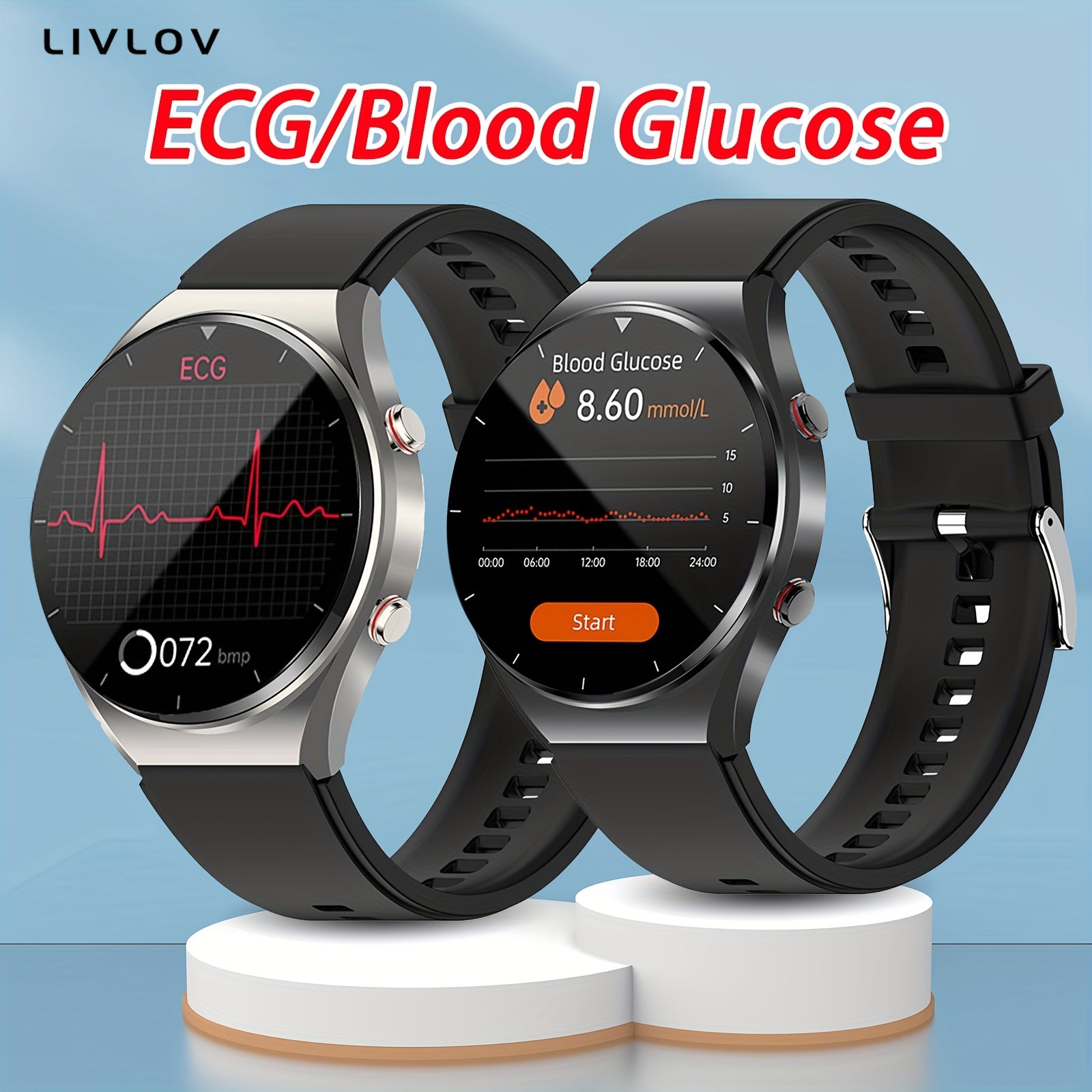 ECG Smart Watch with Blood Pressure Monitor