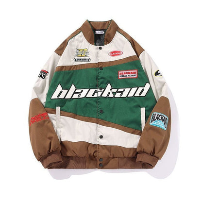 Streetwear Letter Print Motorcycle Jacket - MVP Sports Wear & Gear