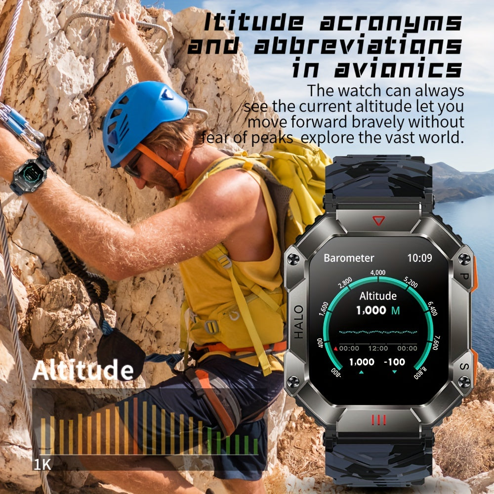 Tactical Smart Watch Waterproof Fitness with Wireless Calls