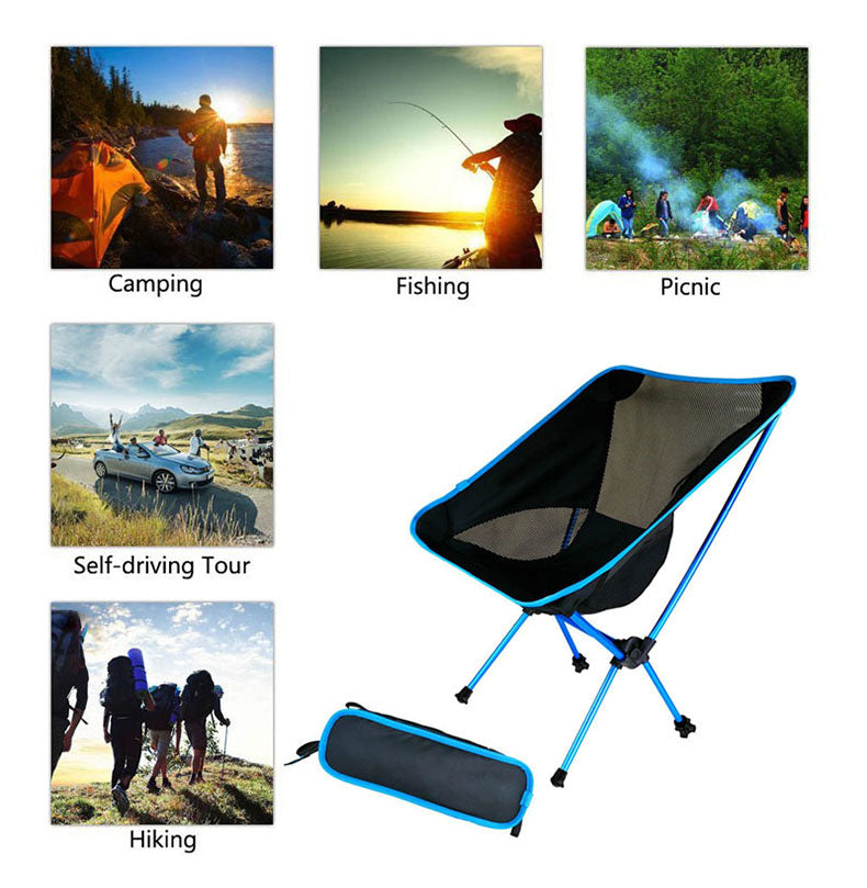 Travel Ultralight Folding Chair Outdoor Camping Portable Beach Hiking Picnic Fishing - MVP Sports Wear & Gear