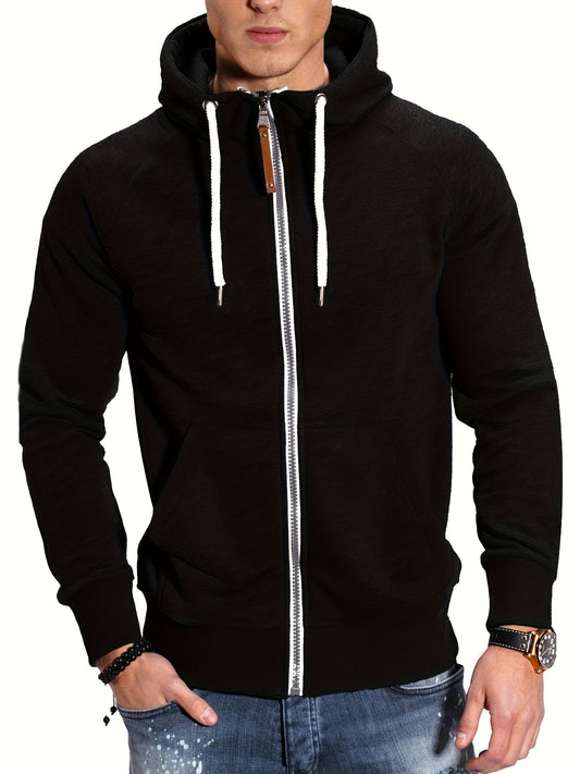 Trendy Color Block Men's Hooded Jacket Casual Long Sleeve With Zipper - MVP Sports Wear & Gear