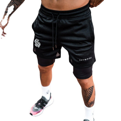 Trendy Sports Double Layer Shorts Training Fake Two Piece - MVP Sports Wear & Gear