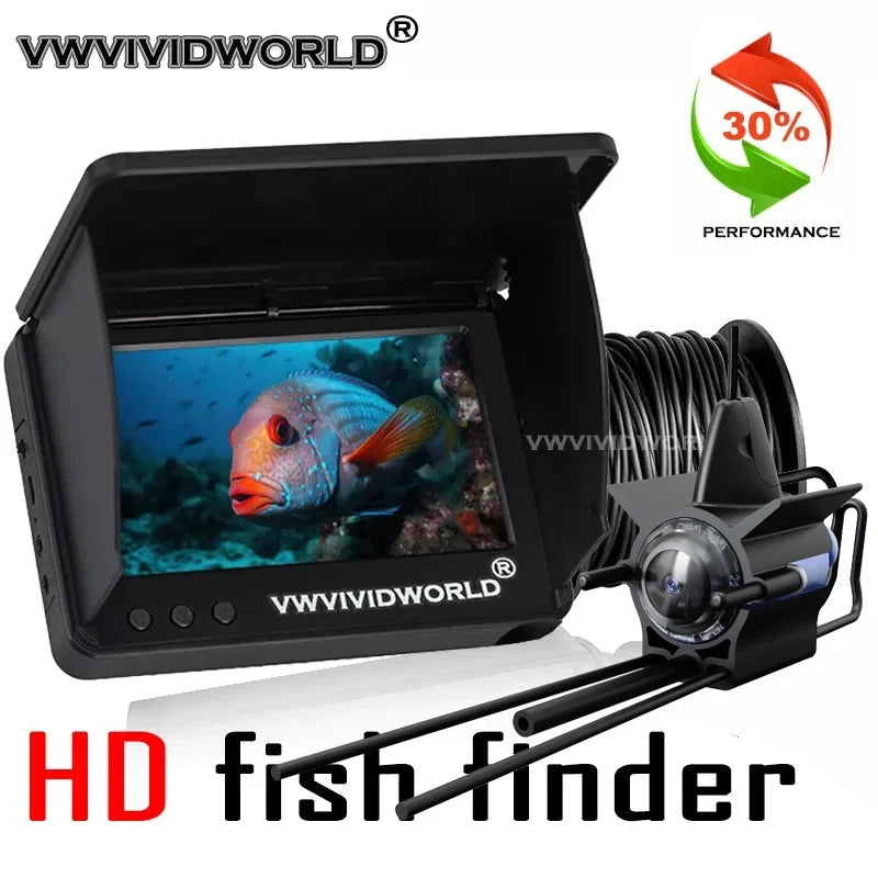 VZb Fish Finder LCD 5.0/4.3 Inch Display Underwater 220° Fishing Camera Waterproof IPS 1080P 9 Hours Endurance Night Vision - MVP Sports Wear & Gear