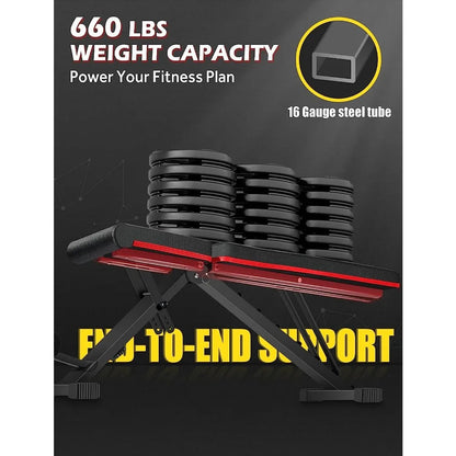 Weight Bench, Adjustable Strength Training Benches for Full Body Workout, Multi-Purpose Foldable Incline Decline Home Gym Bench - MVP Sports Wear & Gear