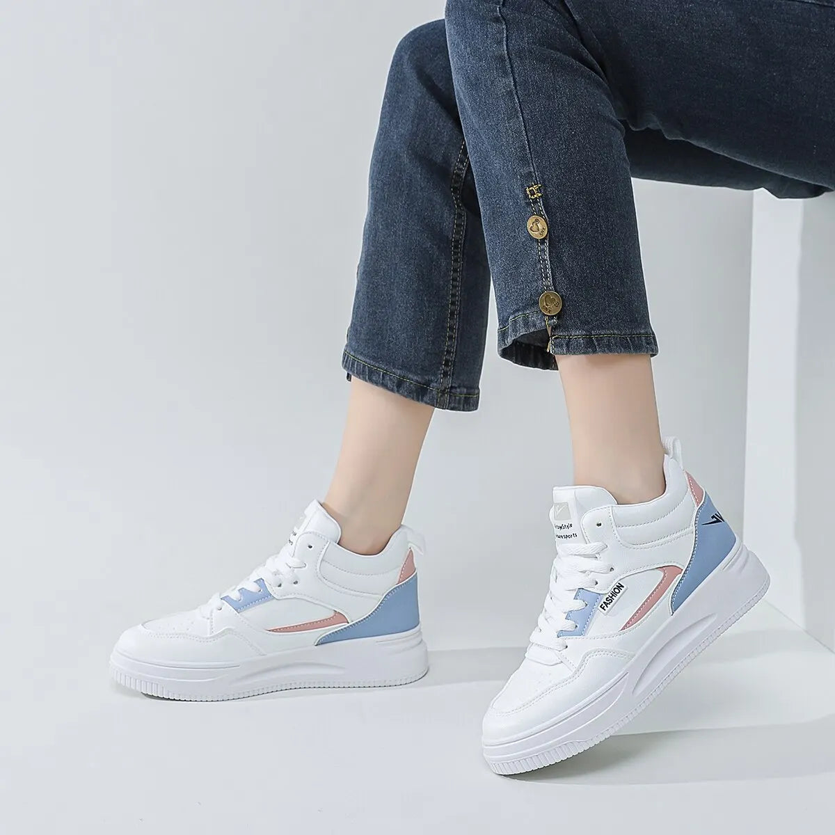 Women White High-top Sneakers - MVP Sports Wear & Gear