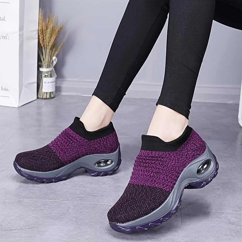 Women's Air Cushion Sock Sneakers, Casual Breathable Slip On, Comfy - MVP Sports Wear & Gear