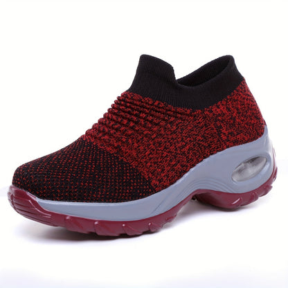 Women's Air Cushion Sock Sneakers, Casual Breathable Slip On, Comfy MVP Sports Wear & Gear