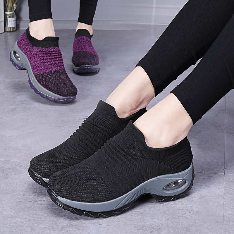 Women's Air Cushion Sock Sneakers, Casual Breathable Slip On, Comfy - MVP Sports Wear & Gear