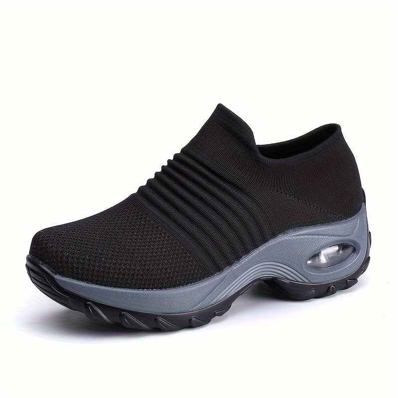 Women's Air Cushion Sock Sneakers, Casual Breathable Slip On, Comfy MVP Sports Wear & Gear