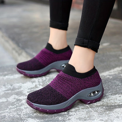 Women's Air Cushion Sock Sneakers, Casual Breathable Slip On, Comfy - MVP Sports Wear & Gear