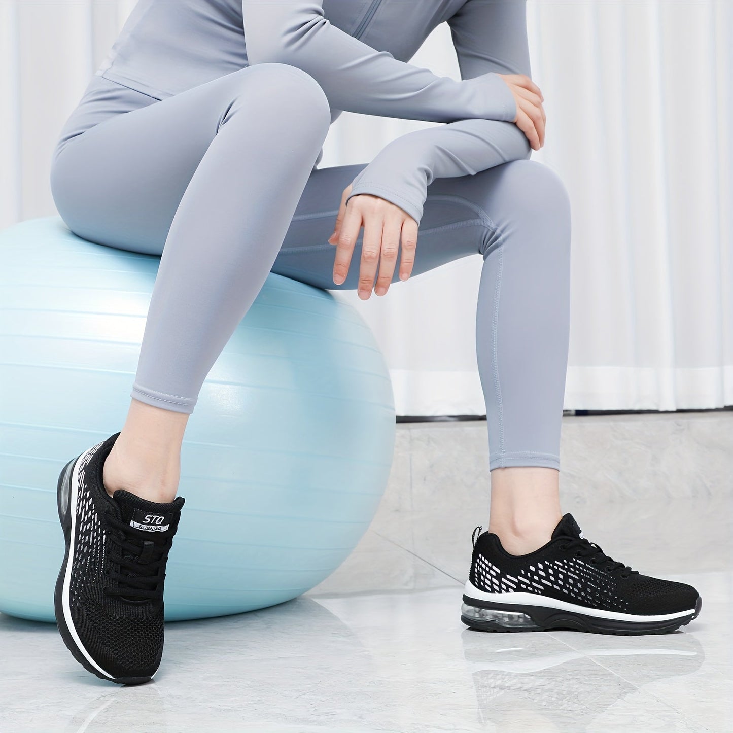 Women's Knitted Air Cushion Sneakers, Breathable & Comfortable MVP Sports Wear & Gear