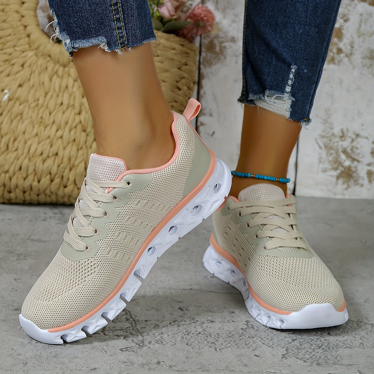 Women's Solid Color Casual Sneakers, Soft Sole Platform, Lightweight Non-slip - MVP Sports Wear & Gear