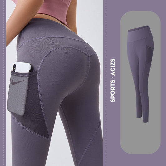 Yoga Pants With Pocket Sport Gym Leggings Tummy Control Jogging Tights Fitness Pants - MVP Sports Wear & Gear