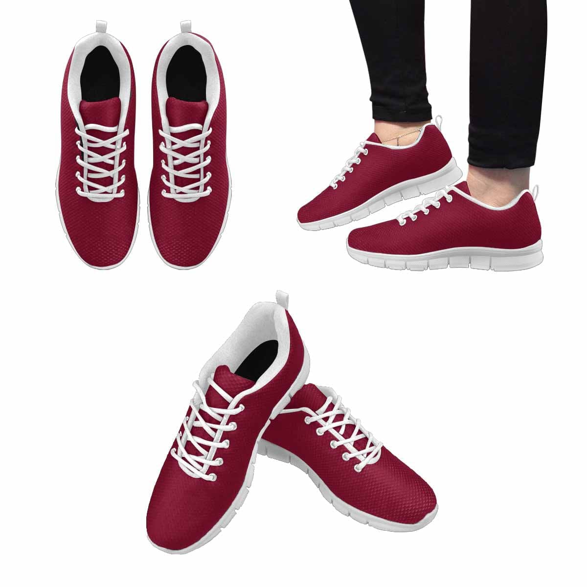 Sneakers For Men,    Burgundy Red   - Running Shoes by inQue.Style - MVP Sports Wear & Gear