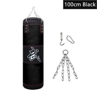 100/120cm Unfilled Heavy Punching Bag Professional Boxing Sandbag with Hanging Accessorie for MMA Muay Thai Kickboxing Taekwondo - MVP Sports Wear & Gear