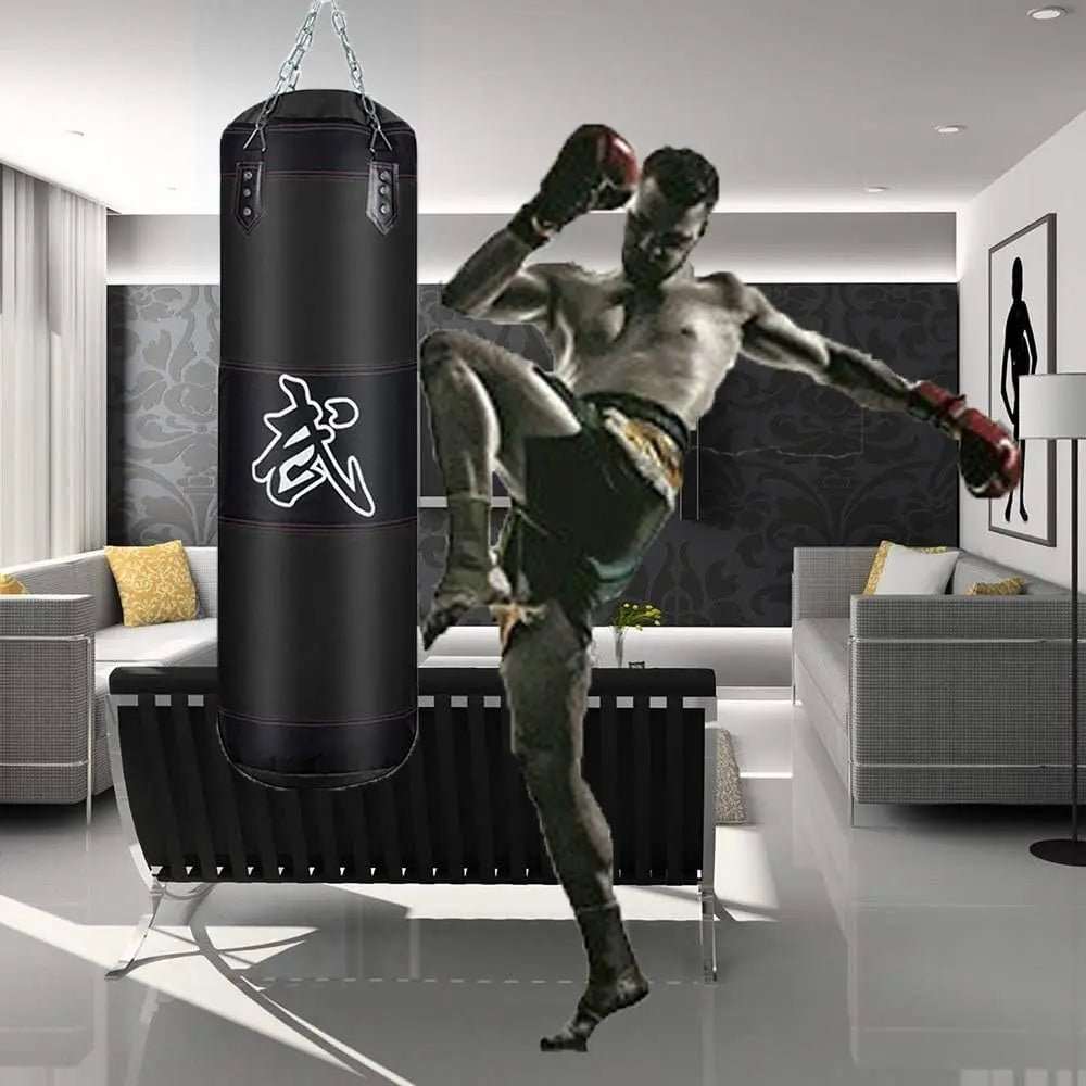 100/120cm Unfilled Heavy Punching Bag Professional Boxing Sandbag with Hanging Accessorie for MMA Muay Thai Kickboxing Taekwondo - MVP Sports Wear & Gear