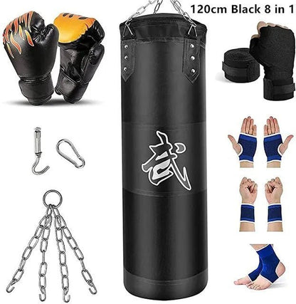 100/120cm Unfilled Heavy Punching Bag Professional Boxing Sandbag with Hanging Accessorie for MMA Muay Thai Kickboxing Taekwondo - MVP Sports Wear & Gear