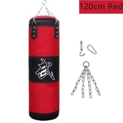 100/120cm Unfilled Heavy Punching Bag Professional Boxing Sandbag with Hanging Accessorie for MMA Muay Thai Kickboxing Taekwondo - MVP Sports Wear & Gear