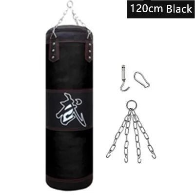 100/120cm Unfilled Heavy Punching Bag Professional Boxing Sandbag with Hanging Accessorie for MMA Muay Thai Kickboxing Taekwondo - MVP Sports Wear & Gear