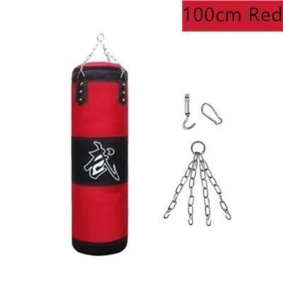 100/120cm Unfilled Heavy Punching Bag Professional Boxing Sandbag with Hanging Accessorie for MMA Muay Thai Kickboxing Taekwondo - MVP Sports Wear & Gear