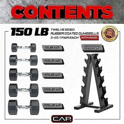 150 LB Dumbbell Weight Set Series - MVP Sports Wear & Gear