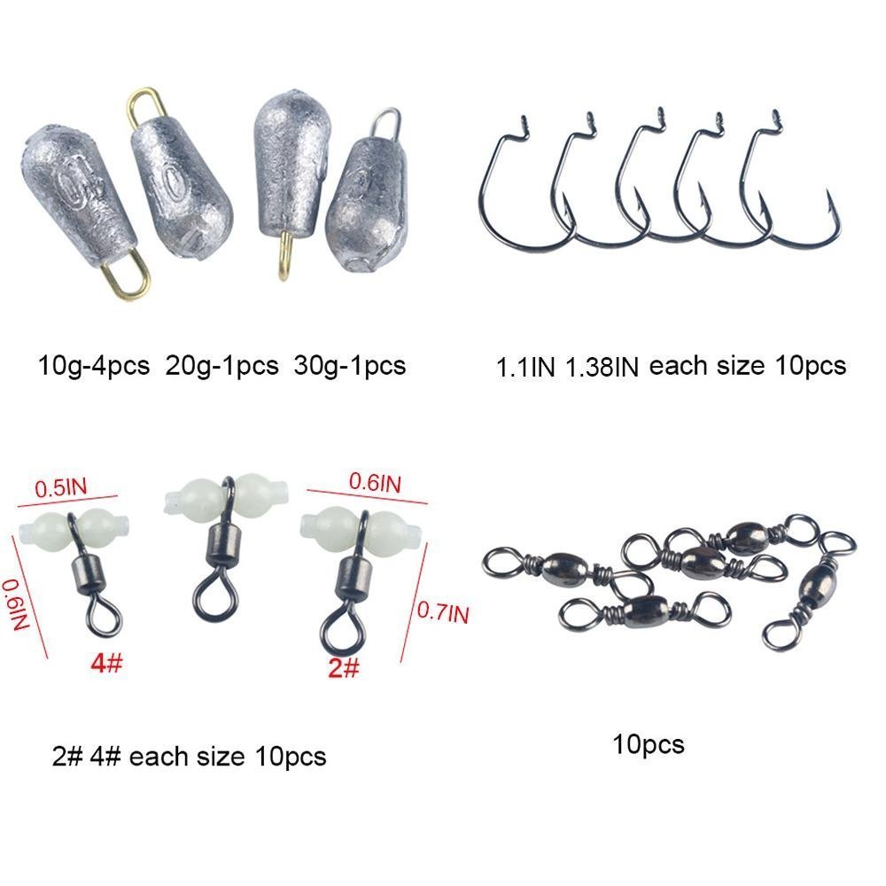 177Pcs Fishing Accessories Tackle Hook Kit  Durable with Tackle Box SP - MVP Sports Wear & Gear