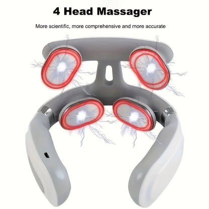 2023 High Quality Portable Smart Wireless U-Shaped TENS EMS Pulse Heated Massager - Relieve Neck & Shoulder Pain With Four-head Heating And 16 gear - MVP Sports Wear & Gear