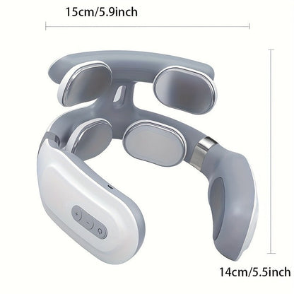 2023 High Quality Portable Smart Wireless U-Shaped TENS EMS Pulse Heated Massager - Relieve Neck & Shoulder Pain With Four-head Heating And 16 gear - MVP Sports Wear & Gear