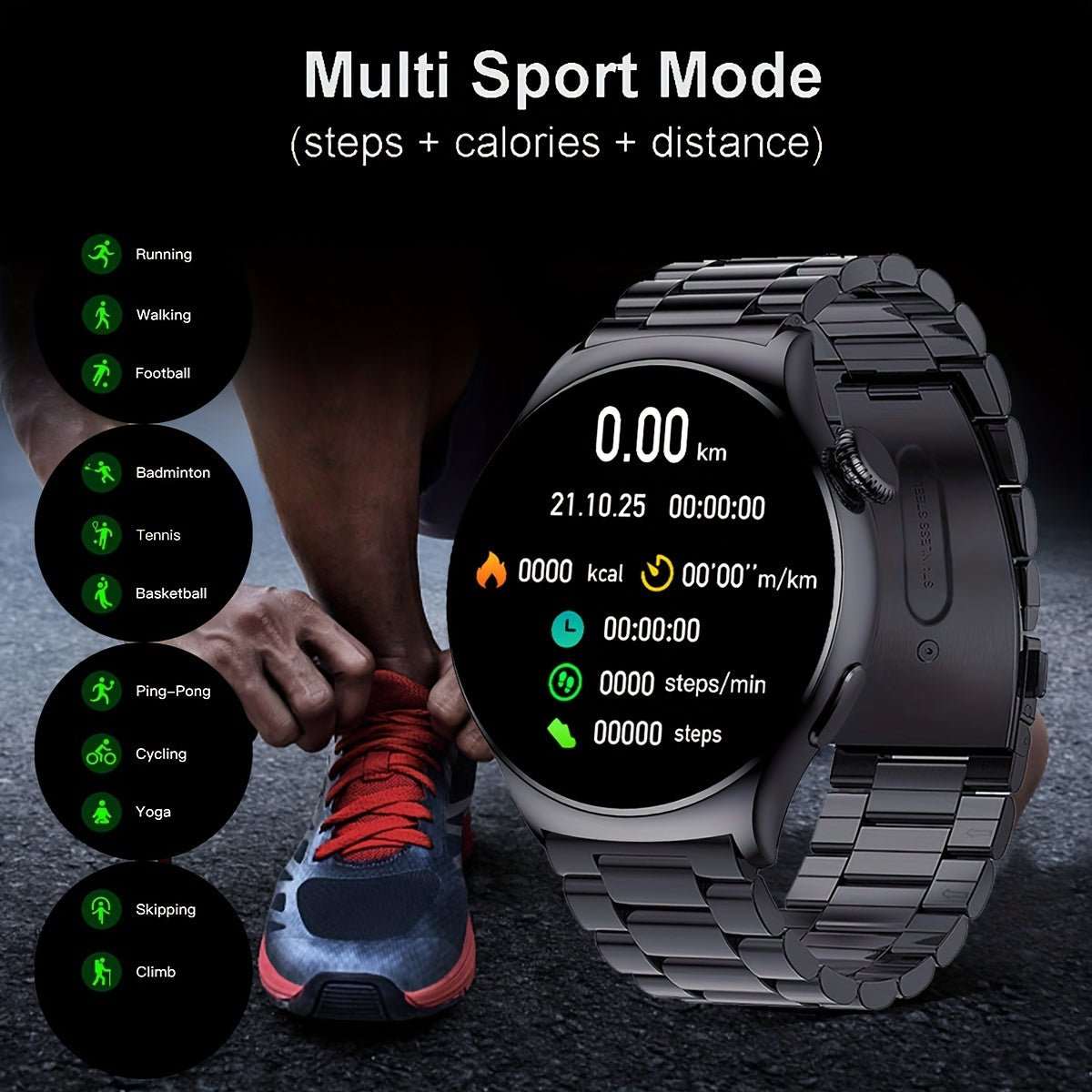 2023 Men's Smart Watch  Big Screen Custom Dial Answer Call Fitness Tracker Waterproof Sport - MVP Sports Wear & Gear