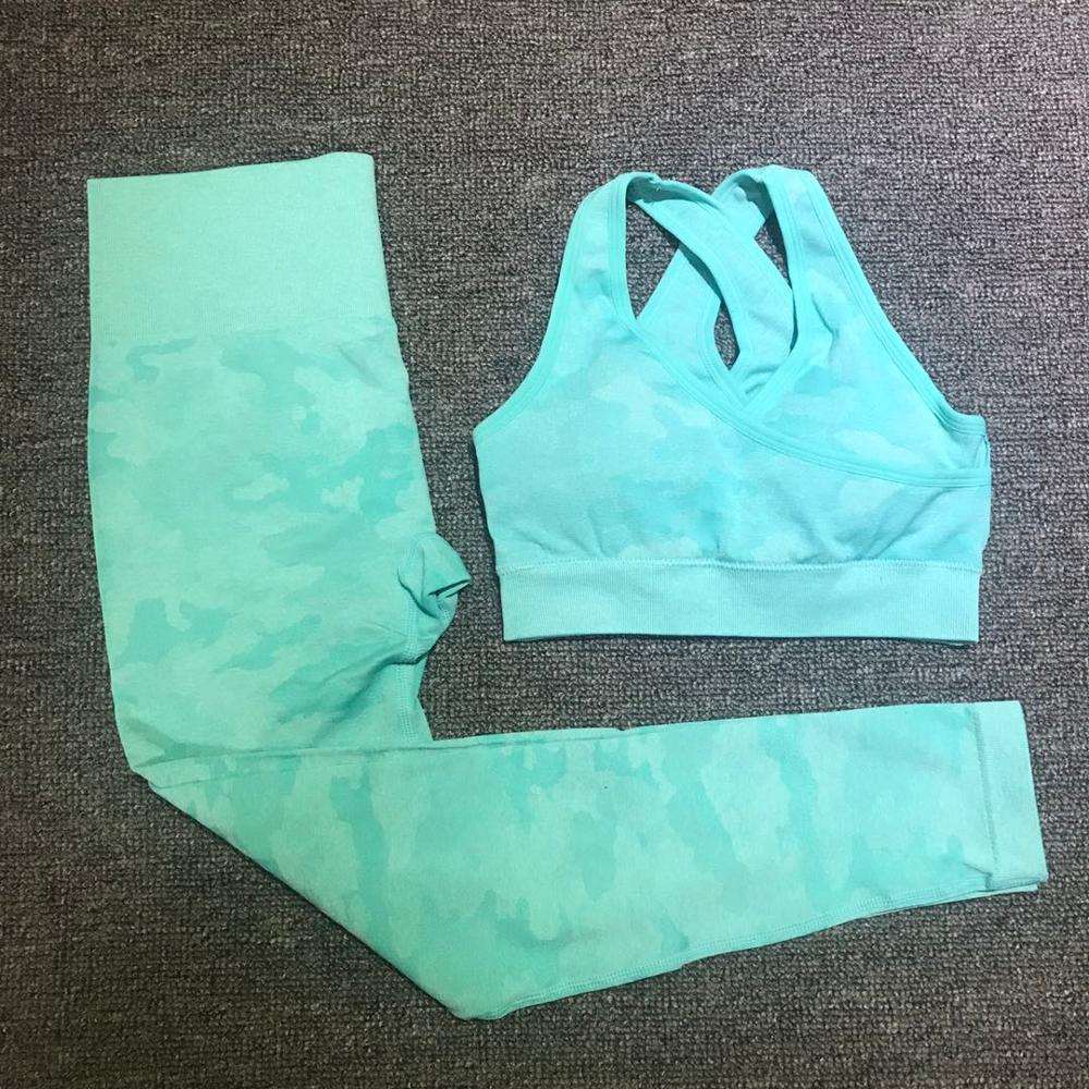 2PCS Camouflage Yoga Set Sports Wear For Women Gym Fitness Clothing Booty Yoga Leggings + Sport Bra GYM Sport Suit - MVP Sports Wear & Gear