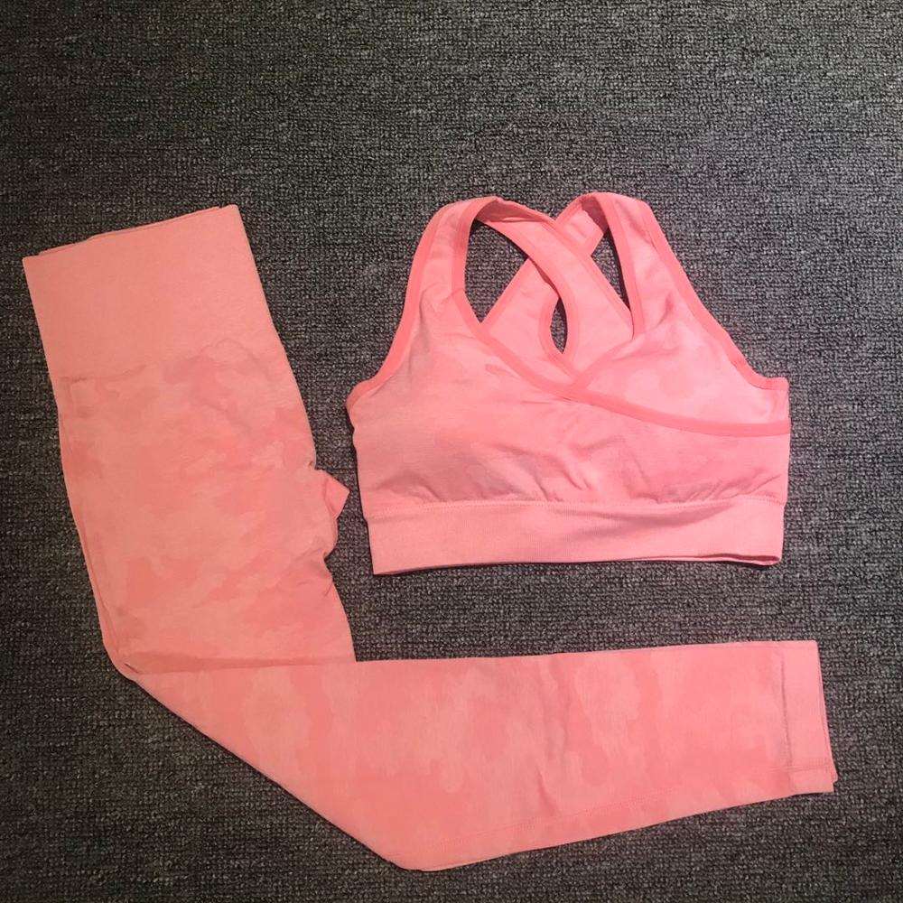 2PCS Camouflage Yoga Set Sports Wear For Women Gym Fitness Clothing Booty Yoga Leggings + Sport Bra GYM Sport Suit - MVP Sports Wear & Gear