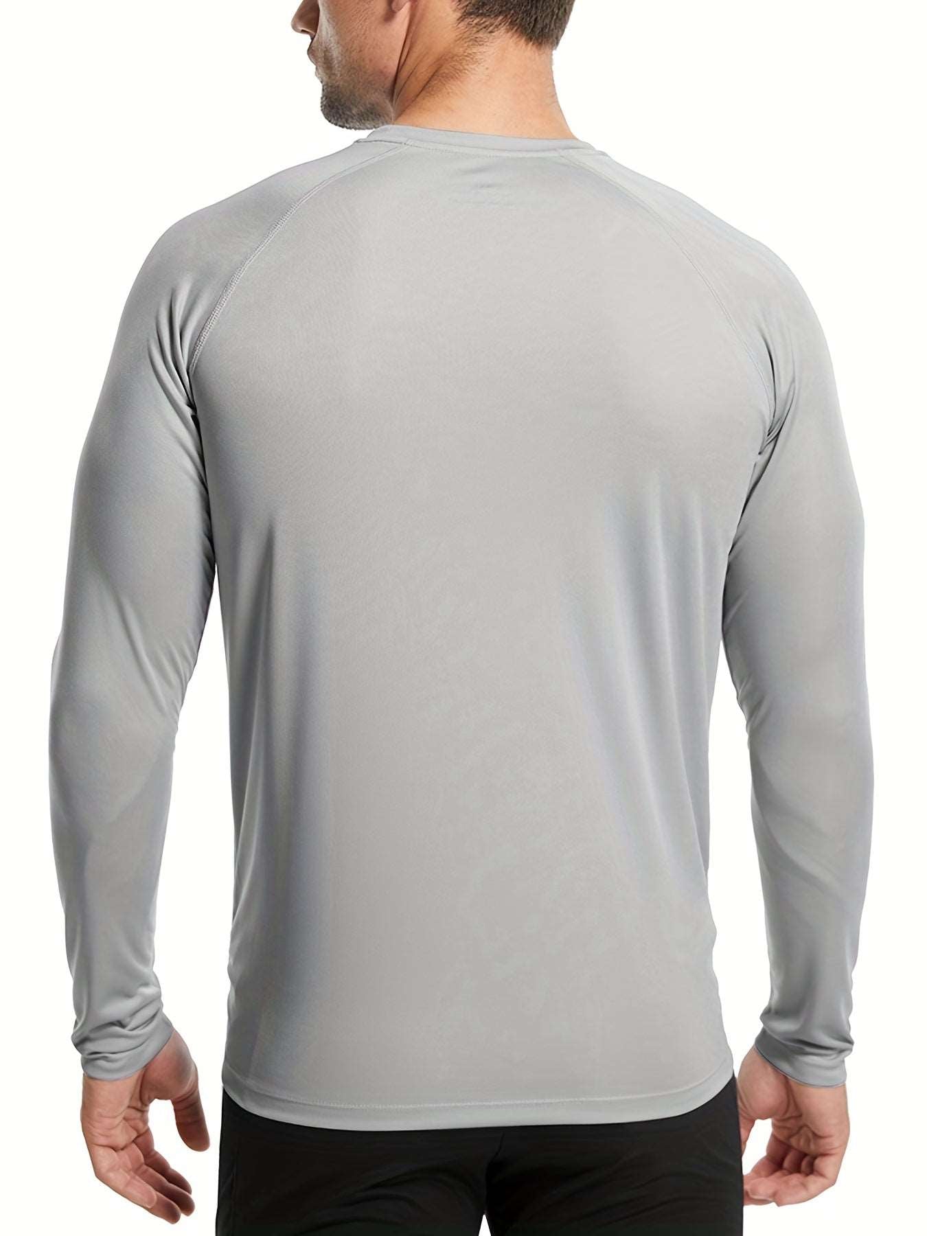 3 Pcs, Men's UPF 50+ Sun Protection T-shirts, Long Sleeve Comfy Quick Dry Tops For Men's Outdoor Fishing Activities - MVP Sports Wear & Gear